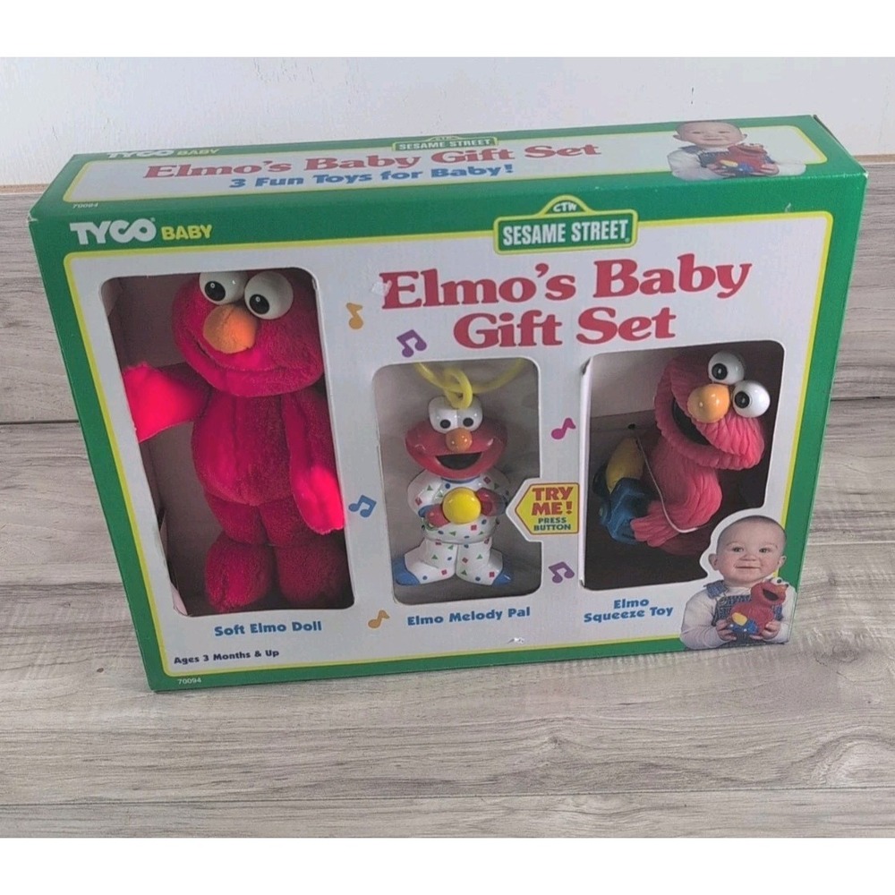 Sesame Street CTW Tyco Baby Elmo's Baby Gift Set 1996 ( VERY REARE )